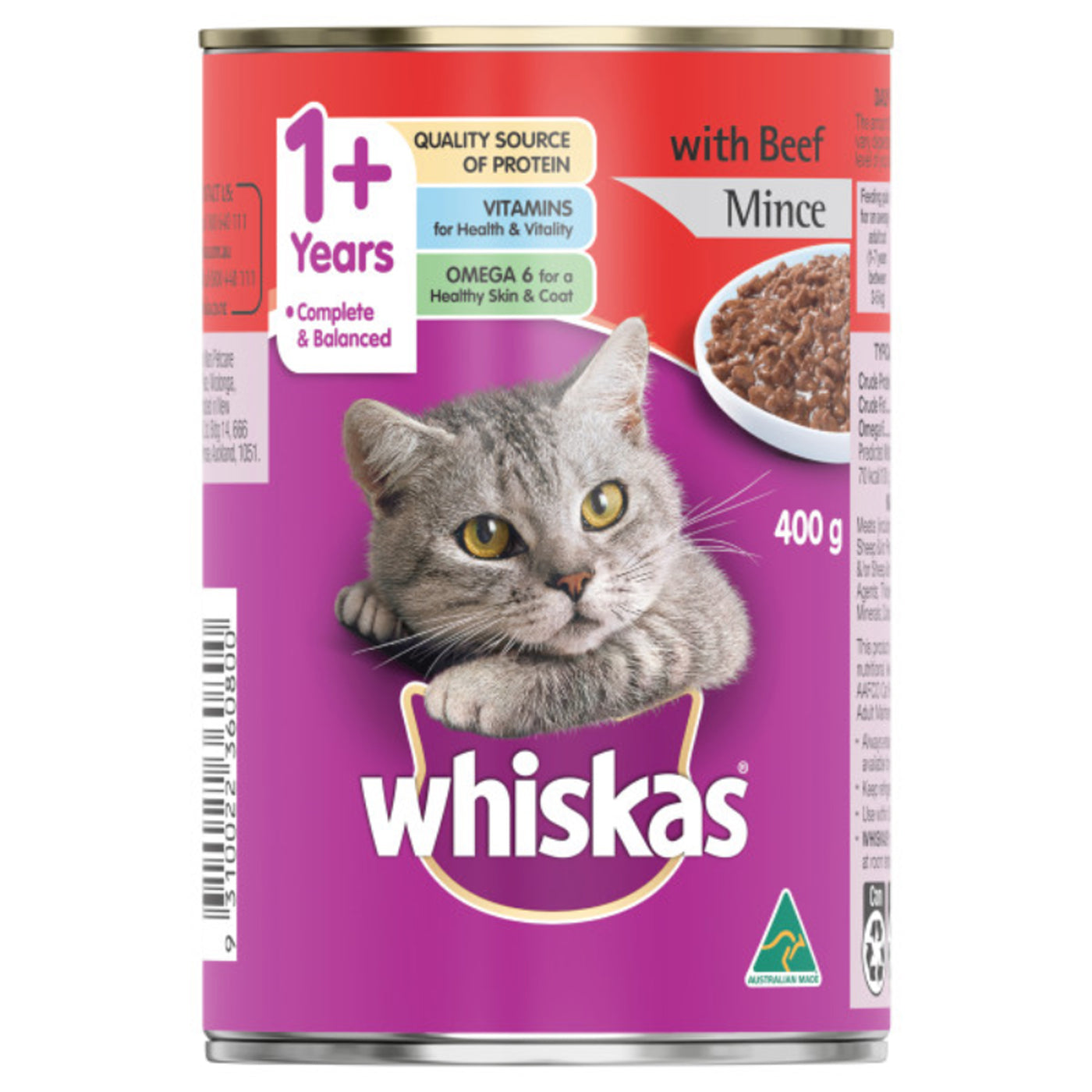 Whiskas Wet Beef Mince 400g Pack Of ( Pack Of 24 )