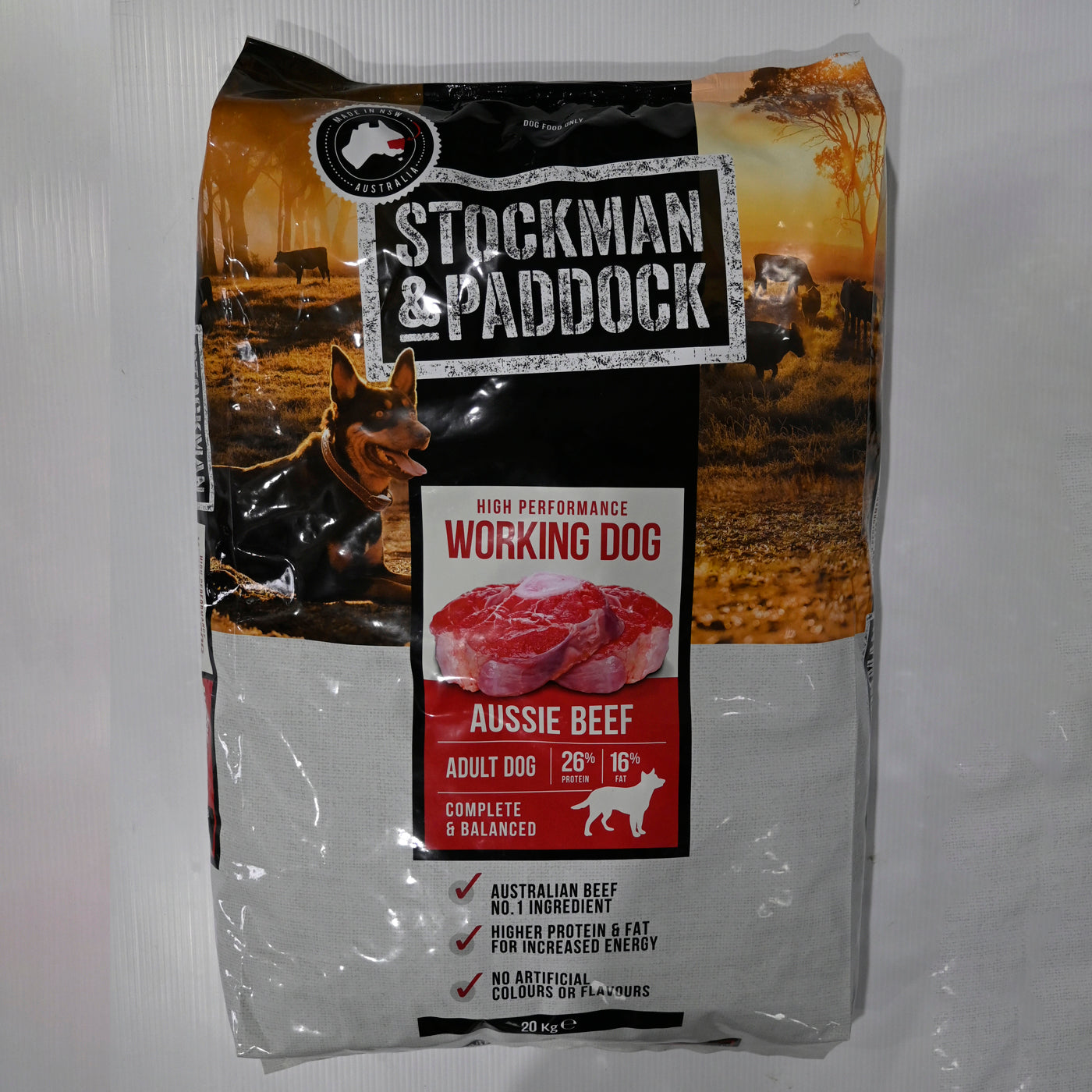 Stockman Paddock Working Dog Beef 20kg