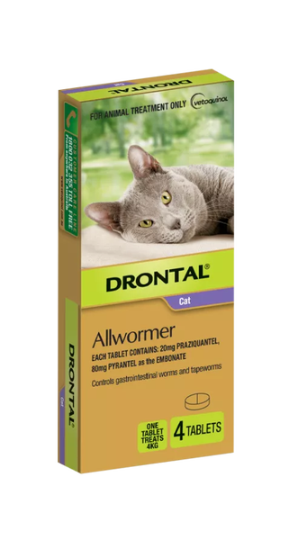Drontal Cat Ellipsoid 4kg 4 Tablets