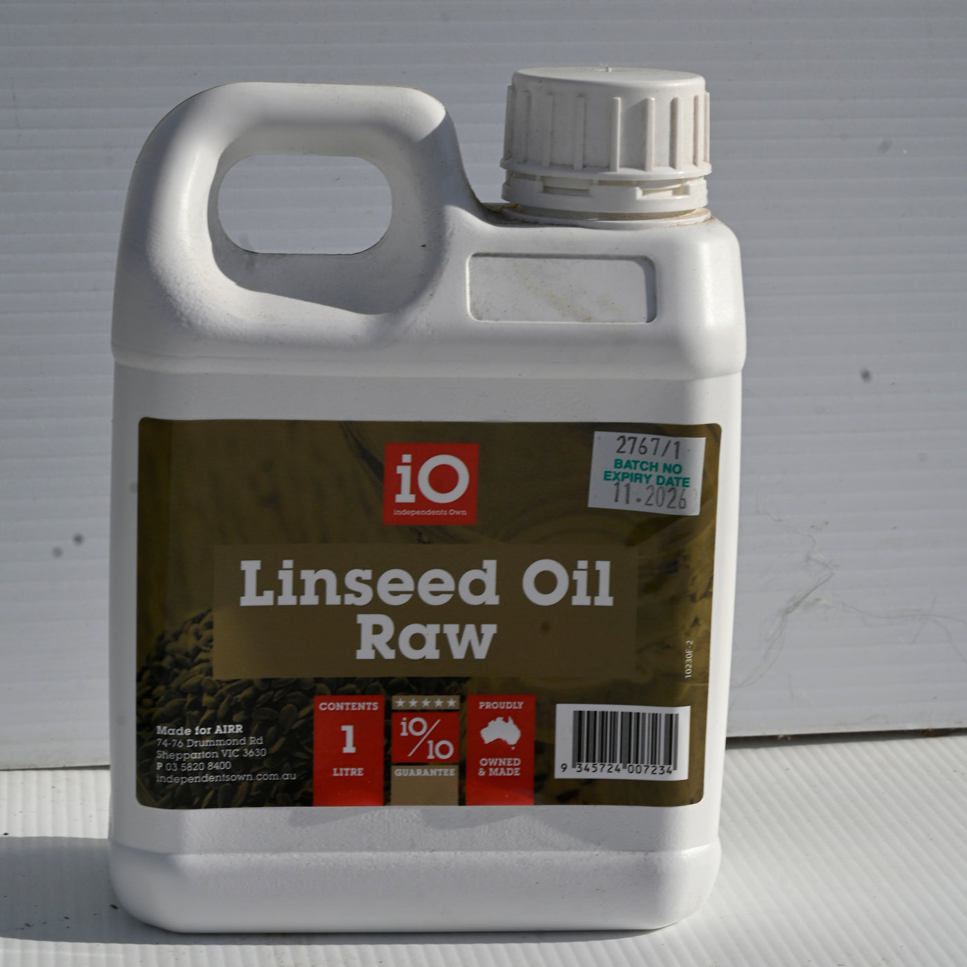 Io Linseed Oil Raw 1lt