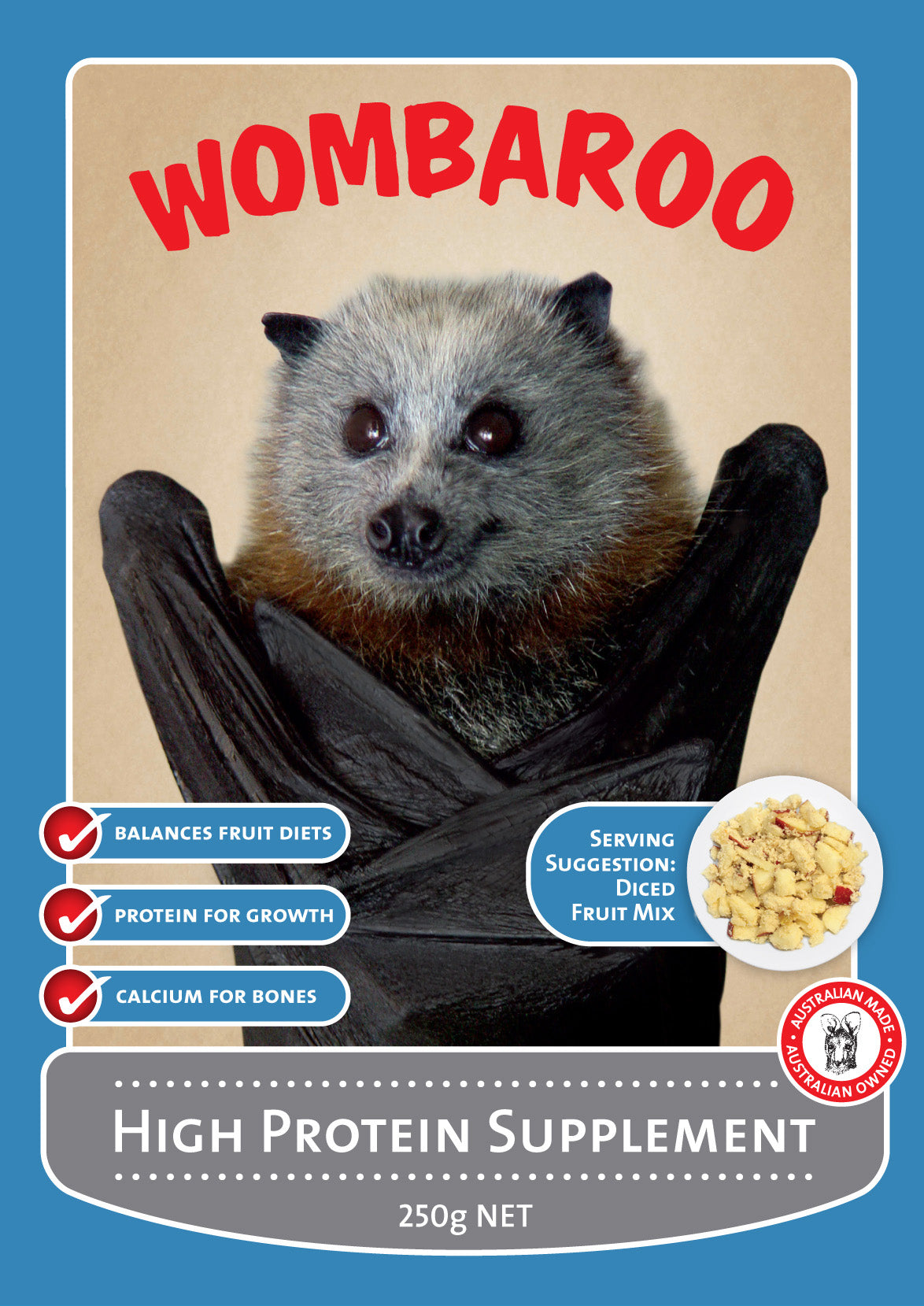 Wombaroo High Protein Vitamin Possum, Gliders & Flying Fox 220g