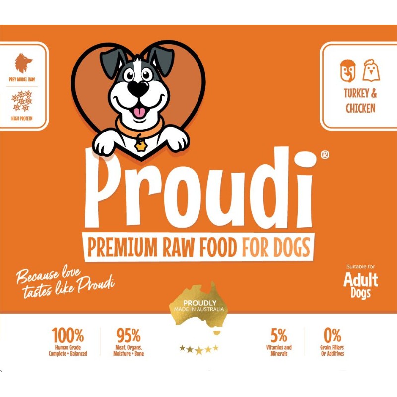 Proudi - Premium Raw Dog Food Turkey & Chk 2.4kg