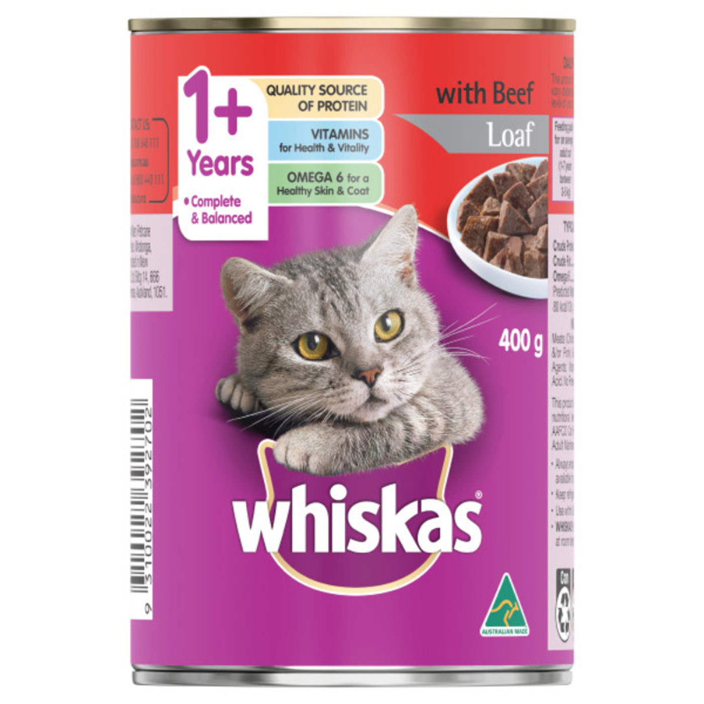 Whiskas Wet Beef Loaf 400g  ( Pack Of 24 )