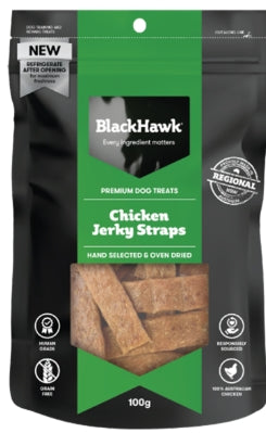 Black Hawk Dog Treats Beef Jerky Straps 100g