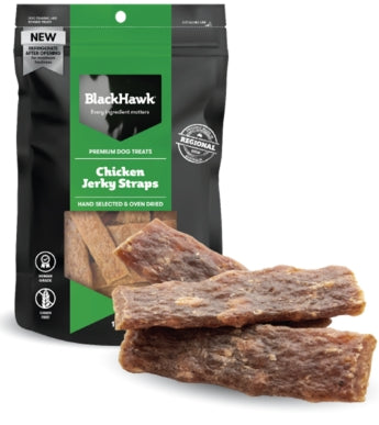 Black Hawk Dog Treats Beef Jerky Straps 100g