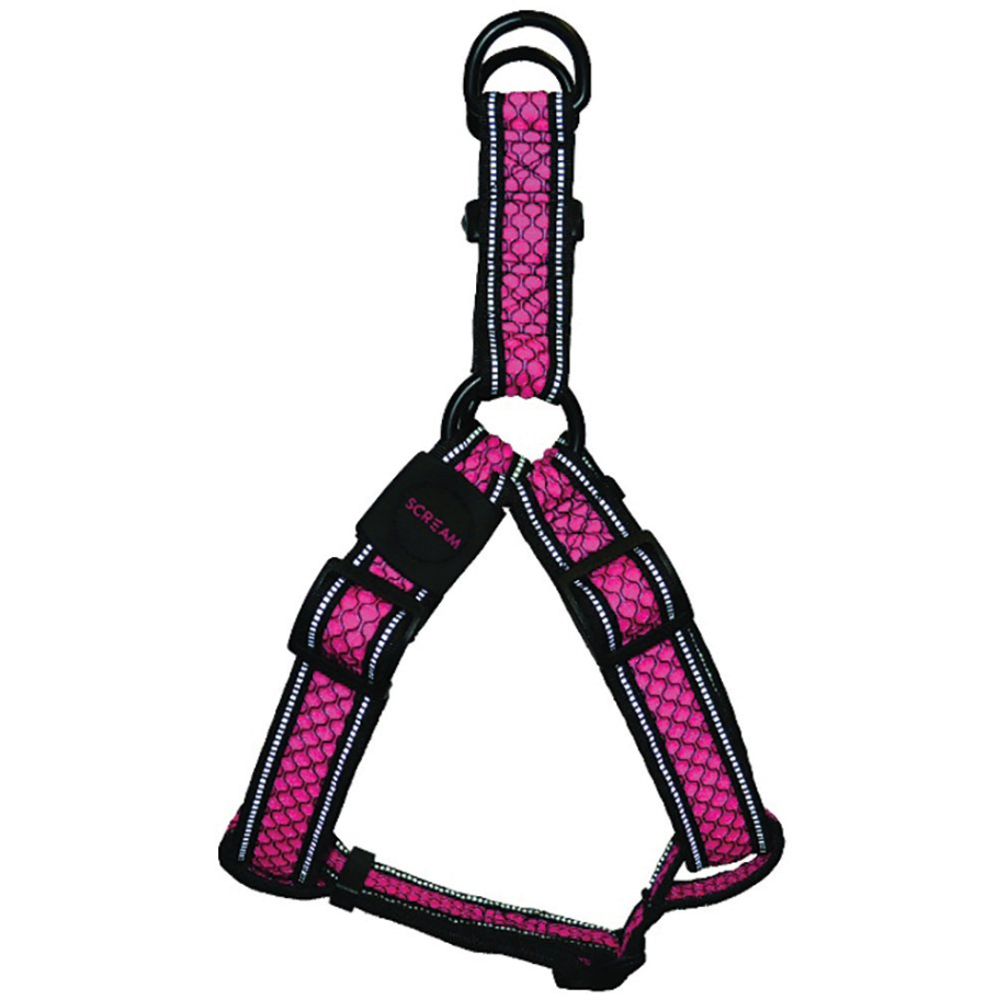 Scream Reflective Step In Harness [cl:load Pink Sz:2.0 X 43-59cm]