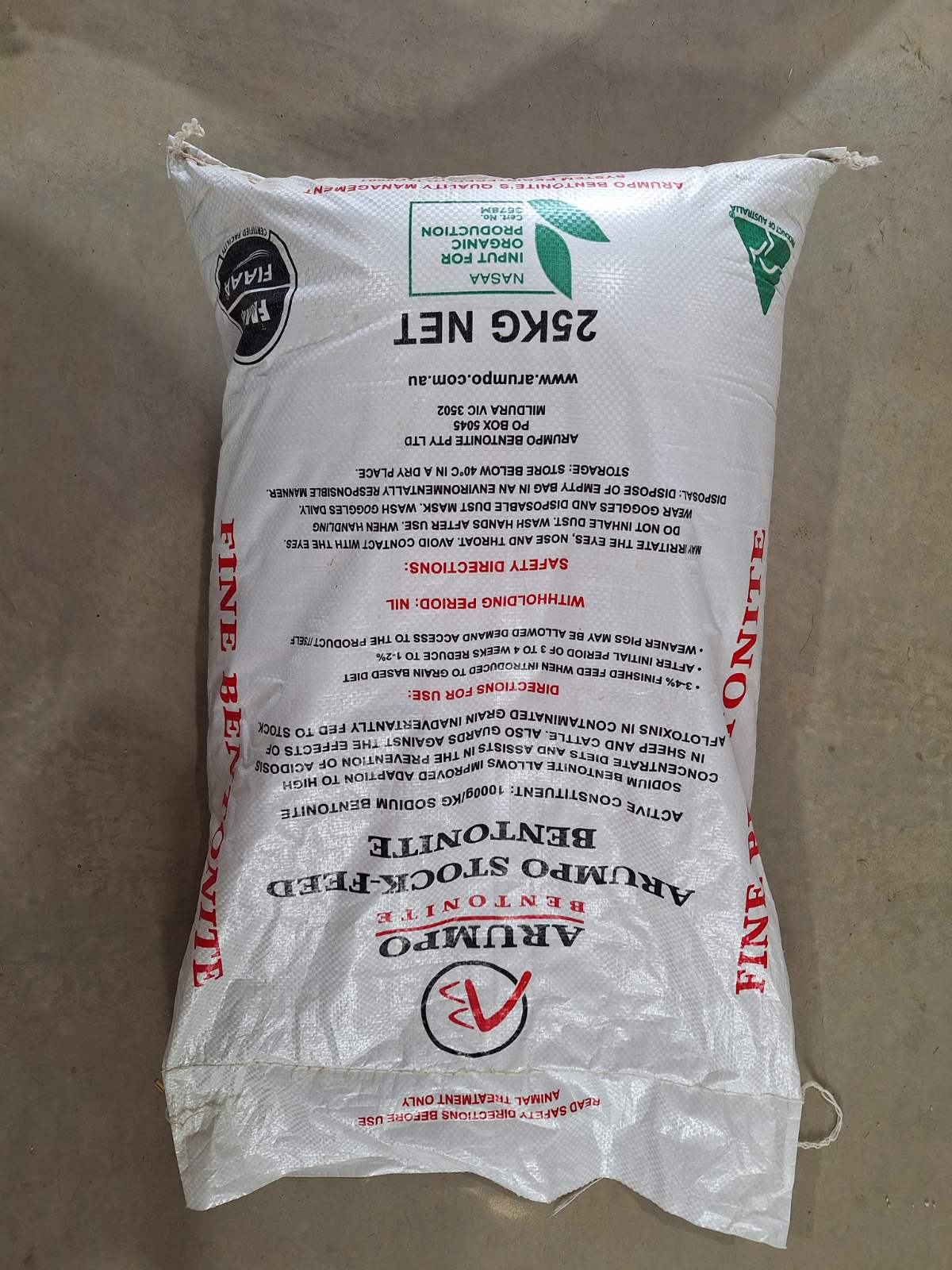 Arumpo Bentonite Fine 25kg ( Vic Sa)