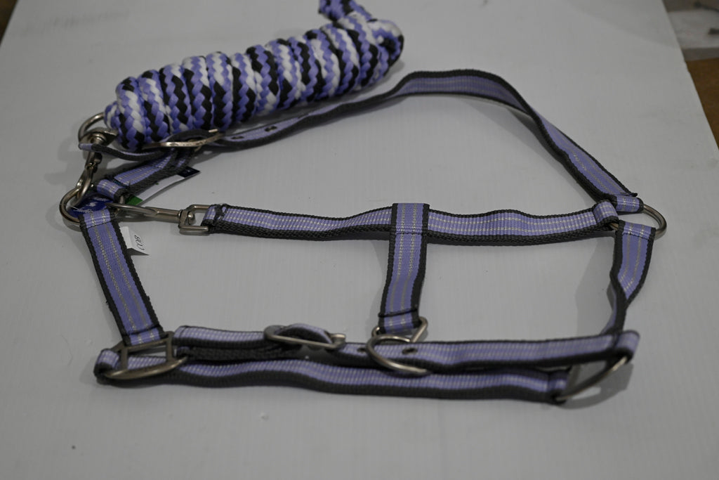 Eureka Halter & Lead Set - Cob [cl:grey, Lavender & White]