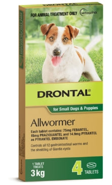 Bayer Drontal For Small Dogs 4 Tab