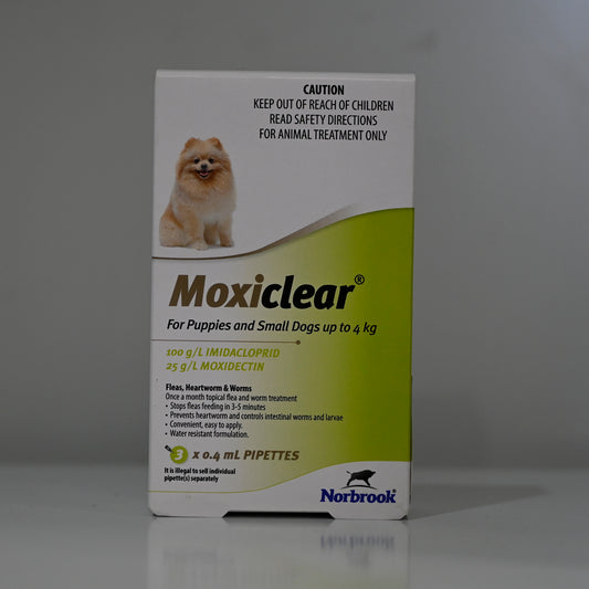 Moxiclear For Small Dogs Upto 4kg 3 Pack