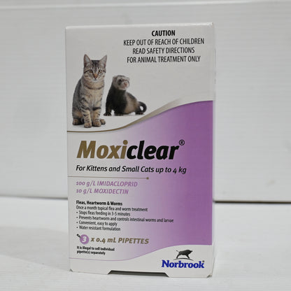 Moxiclear For Kittens And Small Cats Upto 4kg [sz:3pk]