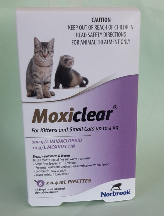 Moxiclear For Kittens And Small Cats Up To 4kg - 6pk