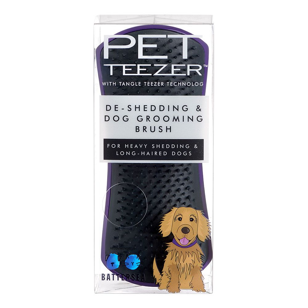 Pet Teezer Deshedding Large Brush Purple/grey [cl:purple/grey Sz:large]