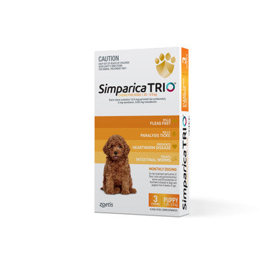 Zoetis Simparica Trio [sz:1.2-2.5kg Qty:3pk]