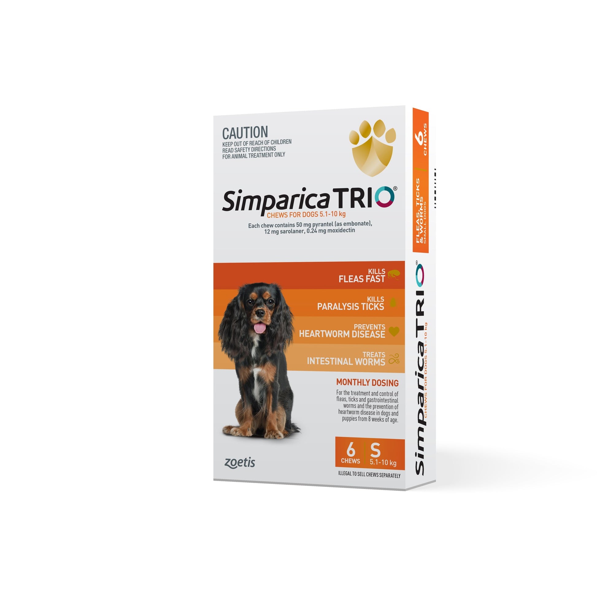 Zoetis Simparica Trio [sz:5.1-10kg Qty:6pk]