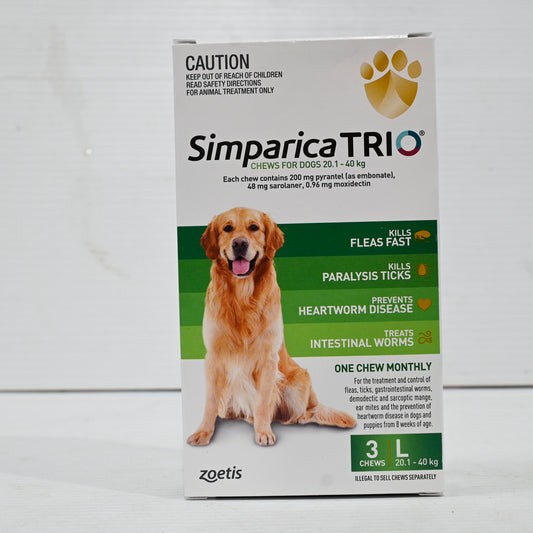 Zoetis Simparica Trio [sz:20.1-40kg Qty:3pk]