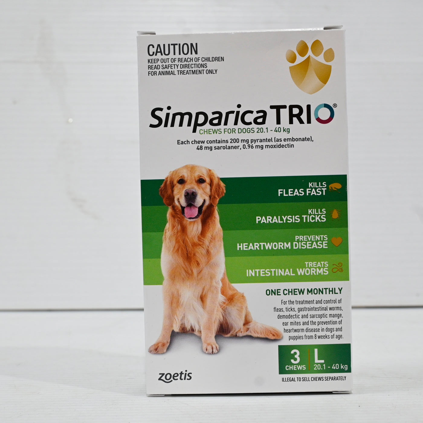 Zoetis Simparica Trio [sz:20.1-40kg Qty:3pk]