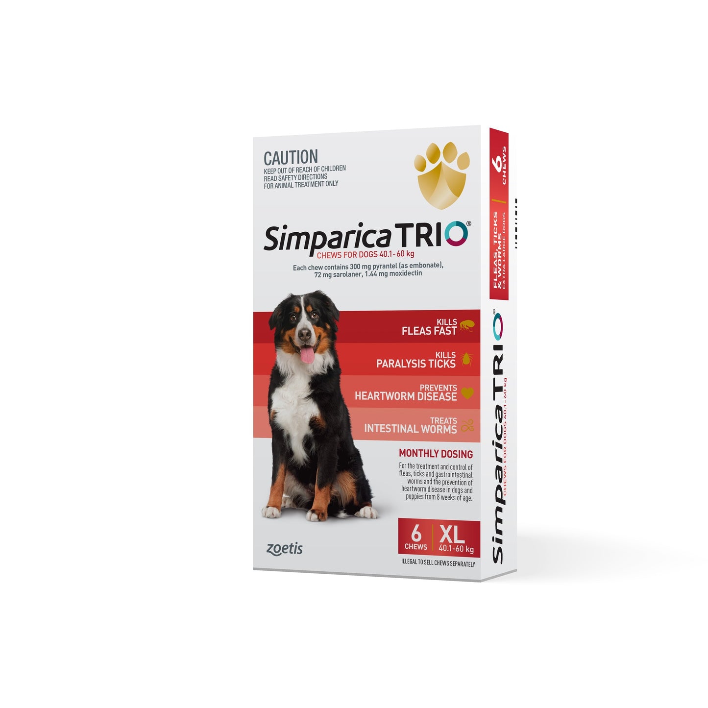 Zoetis Simparica Trio [sz:40.1 - 60kg Qty:6pk]