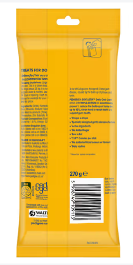 Pedigree Snacks Dentastix Lge Giant 7pc [sz:7pc]