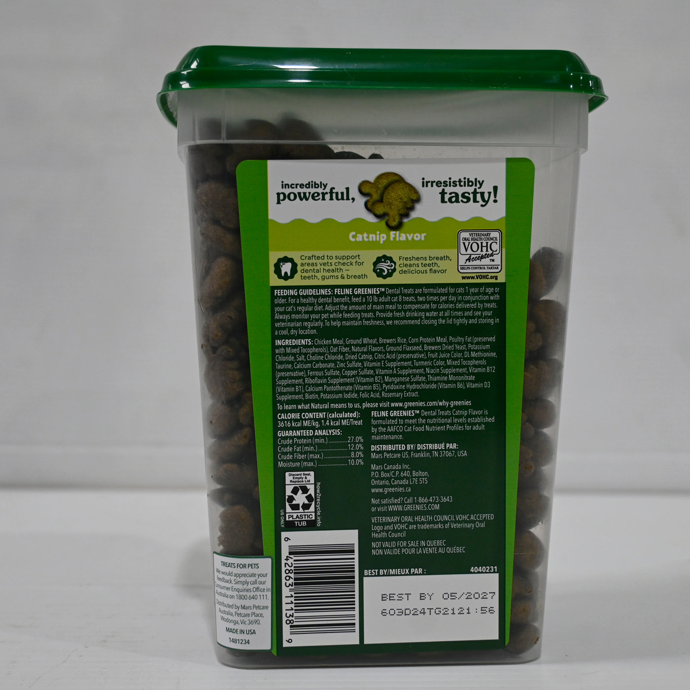 Greenies Cat Catnip Flavour Tub 277g
