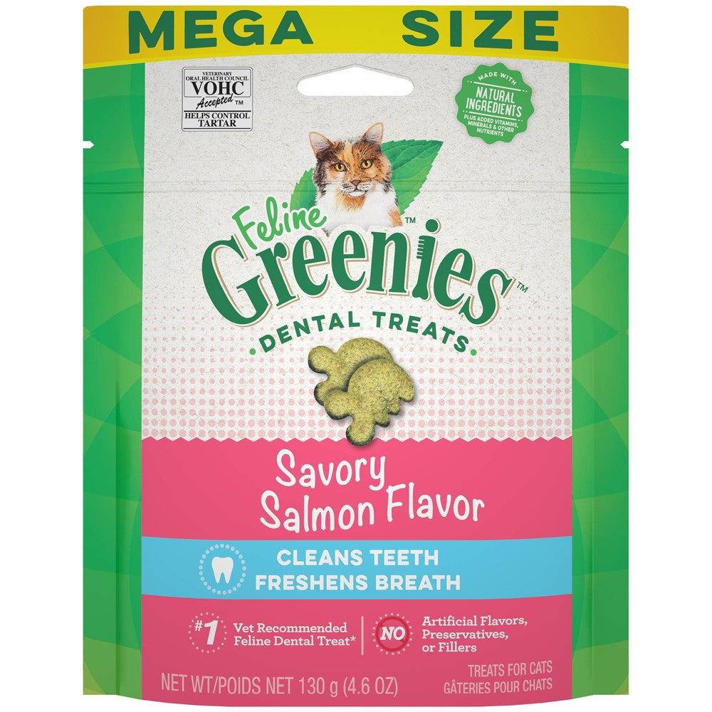 Greenies Feline Savory Salmonflavor Adult Natural Dental Cat Treats 130g