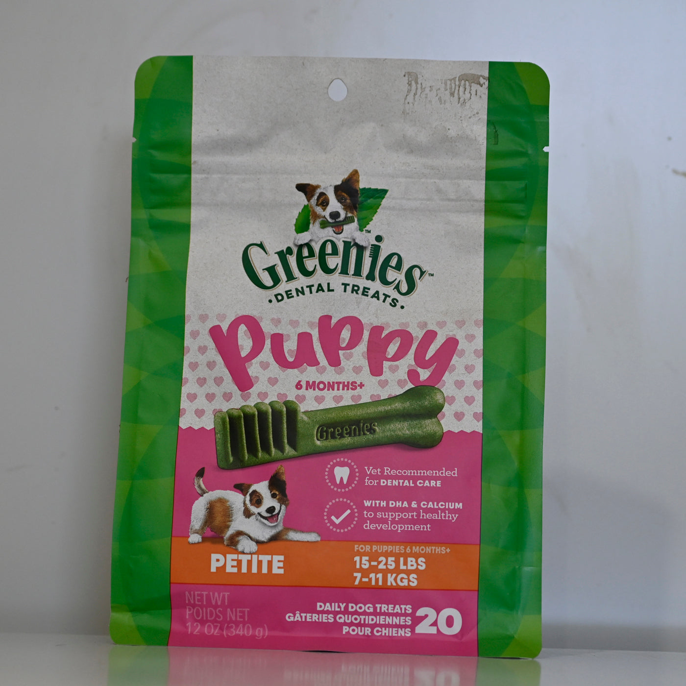 Greenies Puppy Petite Size Natural Dental Dog Treats 340g (20 Treats)