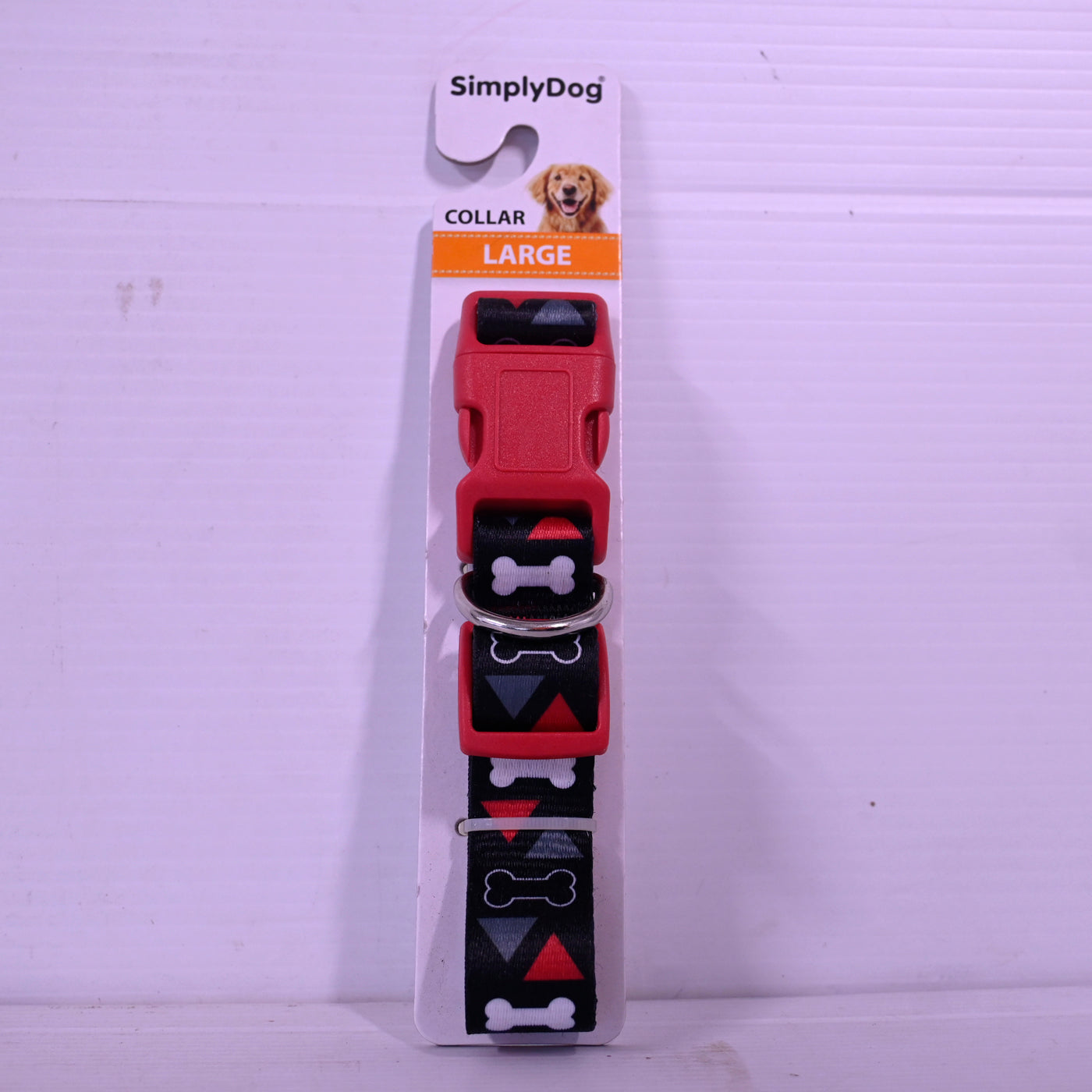 Simply Dog Collar Large Red And Black [cl:red, Black And White Sz:large]