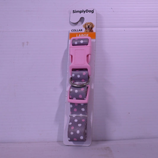 Simply Dog Collar [cl:pink And Grey Sz:large]