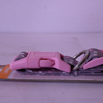 Simply Dog Collar [cl:pink And Grey Sz:large]