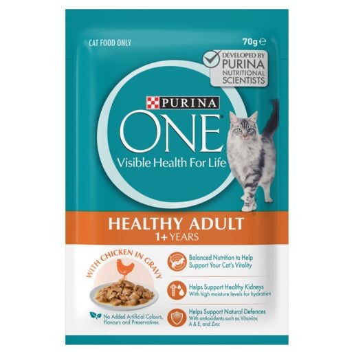 Purina One Adult With Chicken In Gravy Wet Cat Food 70g