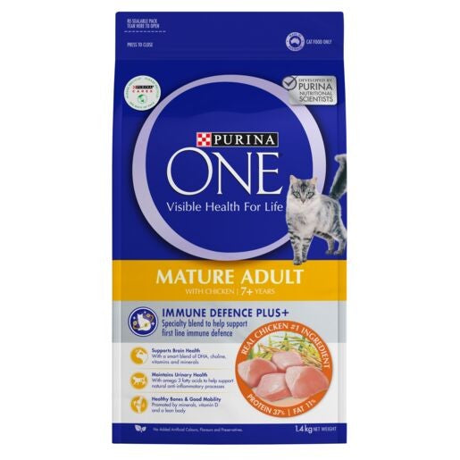 Purina One Adult Mature 7+ Chicken Dry Cat Food 1.4kg