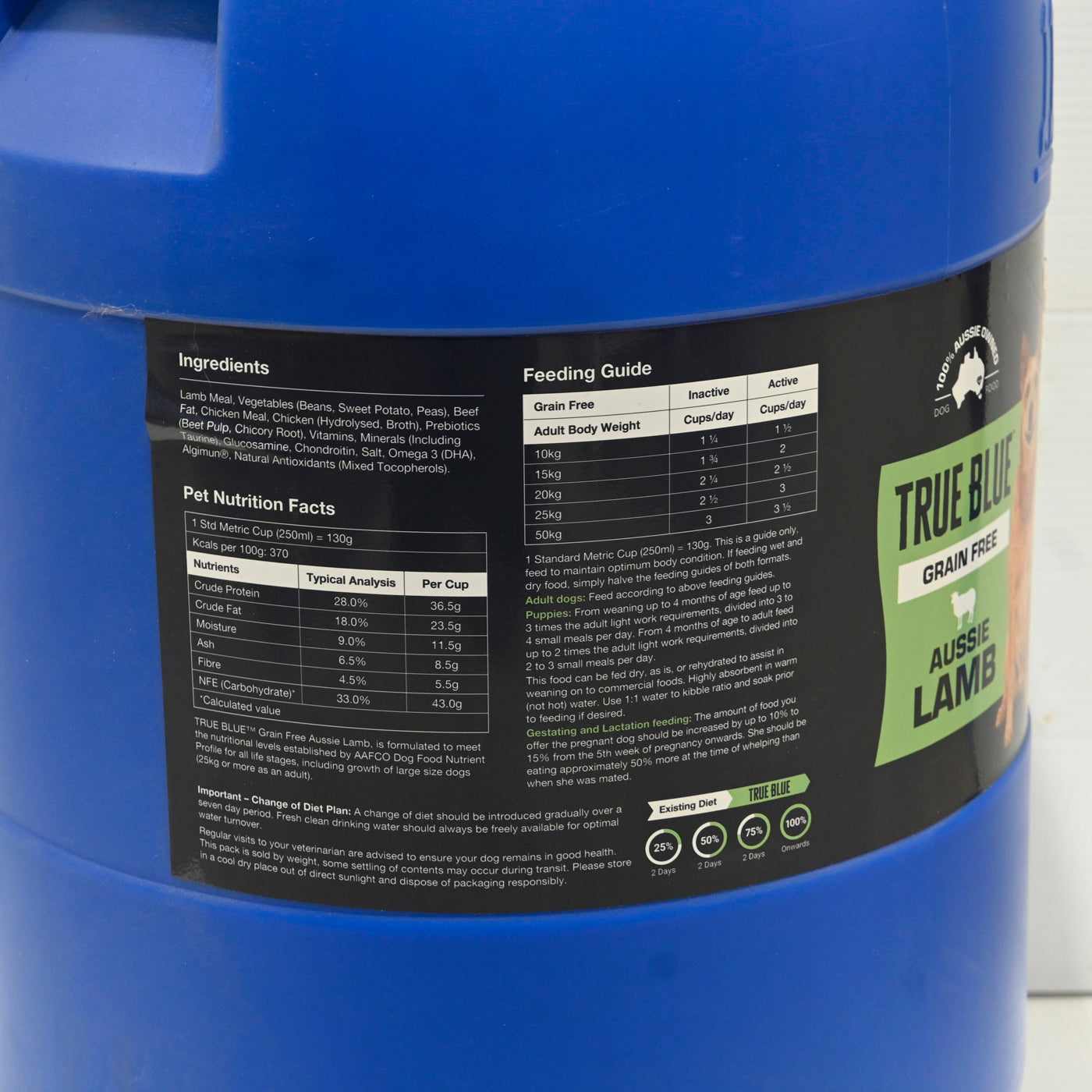 True Blue Barrell Grain Free Lamb 20kg 