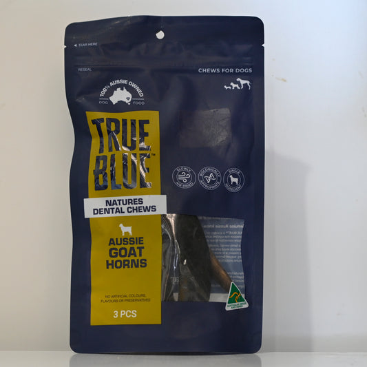 True Blue Aussie Goat Horns Chews For Dogs -3pc