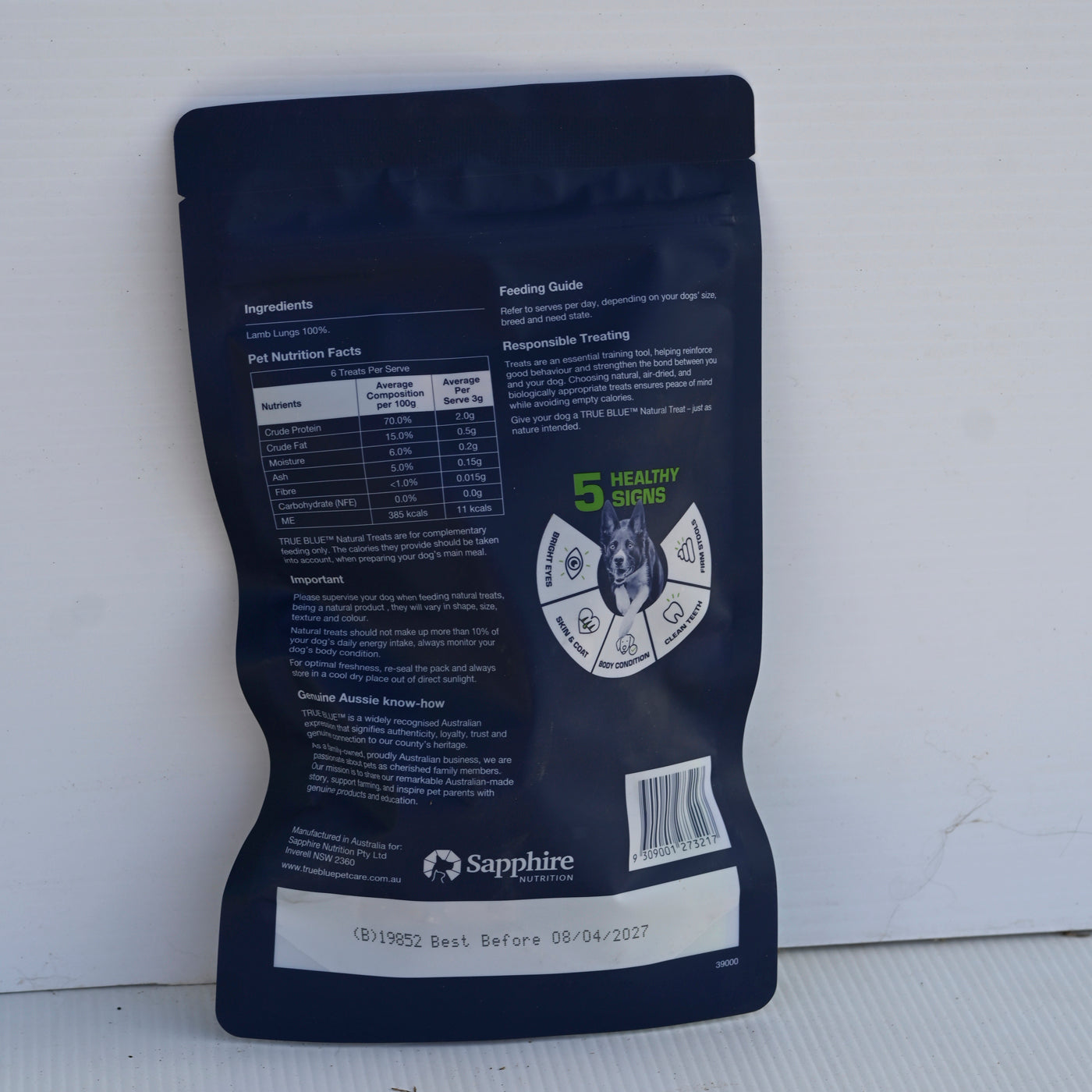True Blue Aussie Lamb Lung 50gm [fl:lamb]