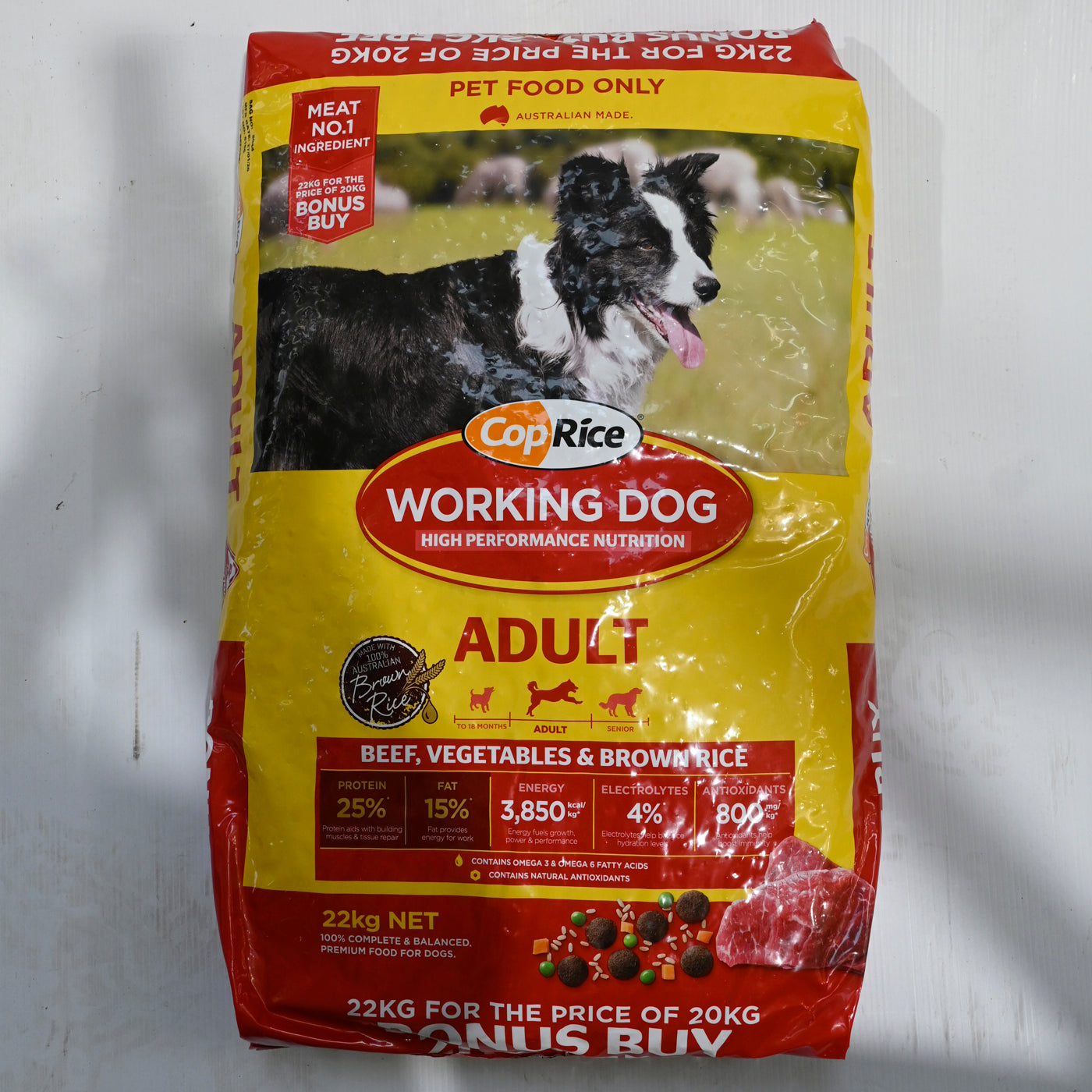 Coprice Dog Food Working Dog Beef 22kg Bonus Bag