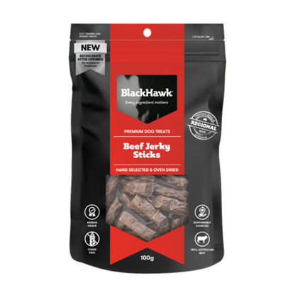 Black Hawk Dog Treats Beef Jerky Sticks 100g