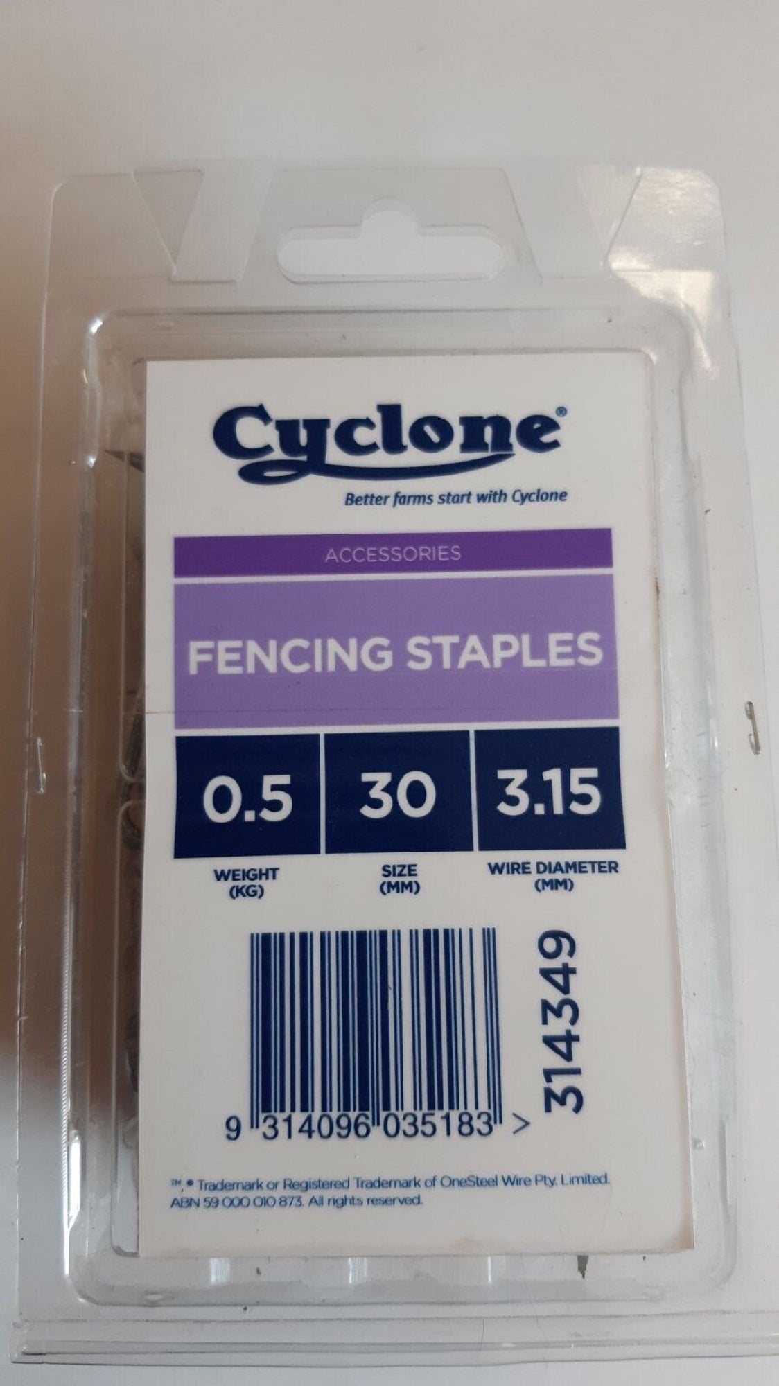 Cycl Staples 30mm X 3.15mm 500gm