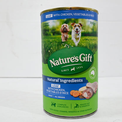 Natures Gift Tin Dog Food 12 X 700g [fl:chicken, Rice & Veg]