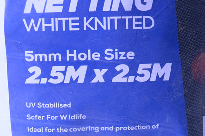 Eco Netting - 2.5m X 2.5m, White (5mm Hole) [sz:2.5m X 2.5m]