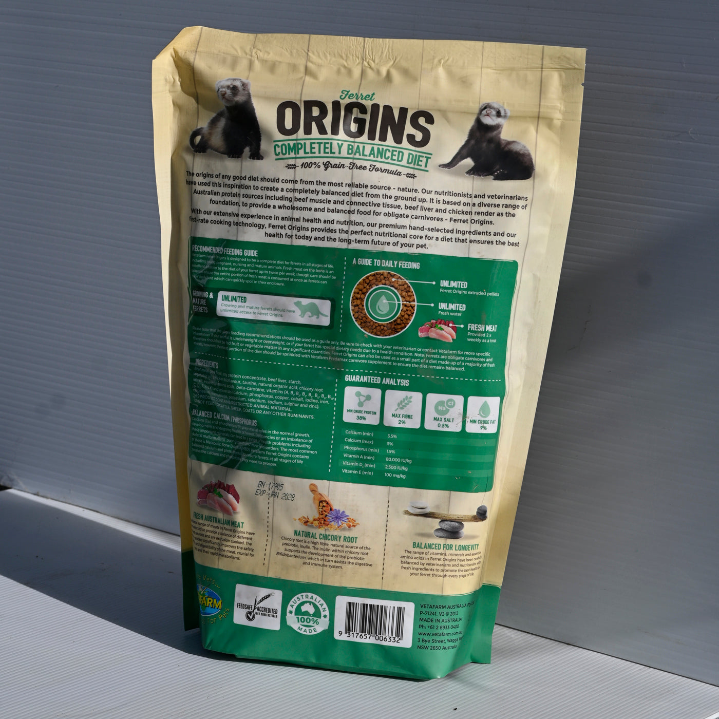 Vetafarm Origins Ferret Diet 2kg