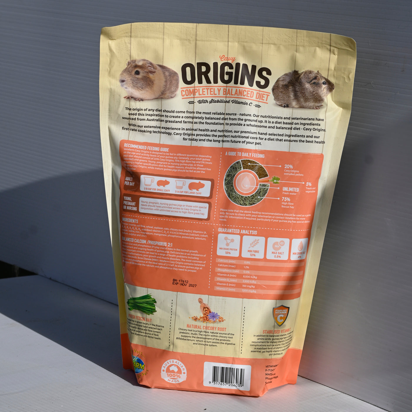 Vetafarm Origins Cavy Diet 1.5kg [sz:1.5kg]