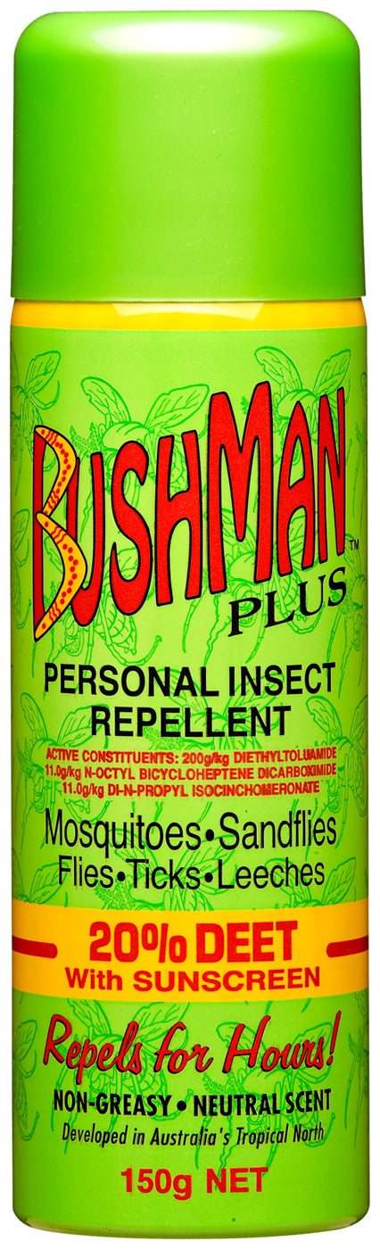 Bushman 'plus' Aerosol - 20% Deet With Sunscreen (150g)