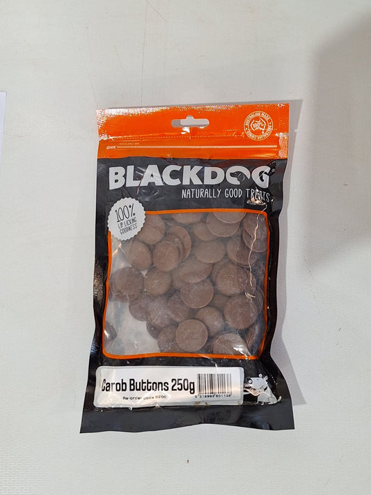 Black Dog Carob Buttons 250gm 