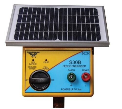 Thunderbird 3km Solar Electric Fence Energiser S-30b