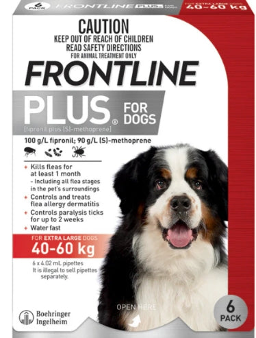 Frontline Plus Dog 40-60kg X/large 6 Pac