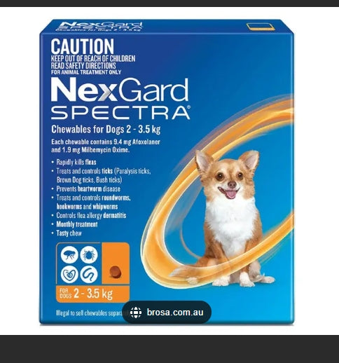 Nexgard Spectra Dogs 2-3.5kg 3 Pk [sz:2-3.5kg Qty:3pk]