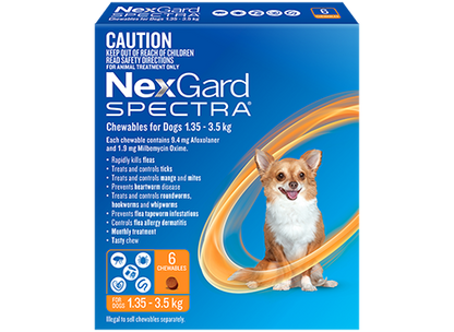 Nexgard Spectra Dogs 2-3.5kg 6 Pk [sz:2-3.5kg Qty:6pk]