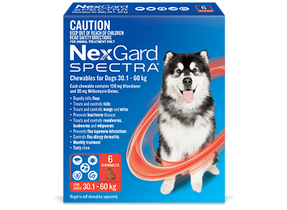 Nexgard Spectra Dogs 30.1-60kg 6 Pk [sz:30.1-60kg Qty:6pk]