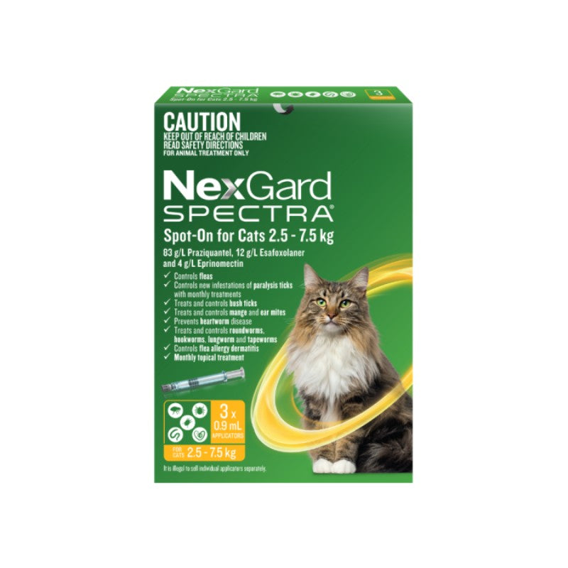 Nexgard Spectra Spot-on For Cats 2.5-7.5kg [sz:3pk]