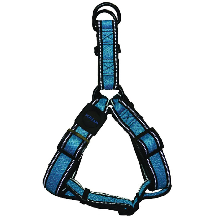 Scream Reflective Step In Harness [cl:load Blue Sz:2.5 X 50-72cm]